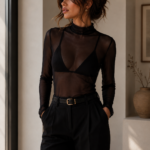 BLUSA MESH NEGRO