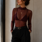 BLUSA MESH BORDO