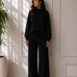 SET TEJIDO CHENILLE NEGRO