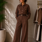 PANTALON SASTRERO WIDE LEG TERRACOTA